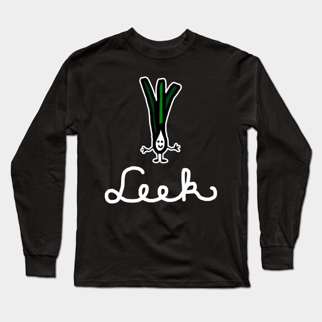 Leek (White) Long Sleeve T-Shirt by Graograman